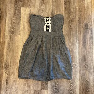 Derek Heart Gray Strapless Dress